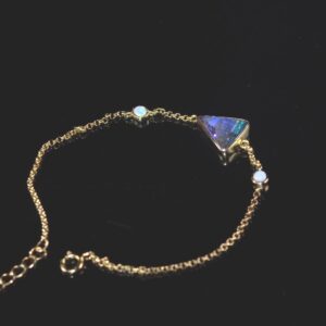 Australian Boulder Opal Bracelet Sterling Silver 925 19cm BRACELET0003