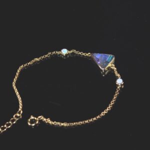Australian Boulder Opal Bracelet  Sterling Silver 925  19cm BRACELET0003