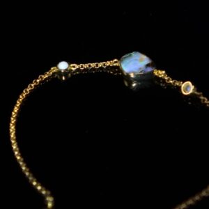 Natural Australian Boulder Opal Silver 925 Bracelet BRACELET0004
