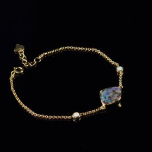 Unique Australian Boulder Opal Minimalist Bracelet BRACELET0006