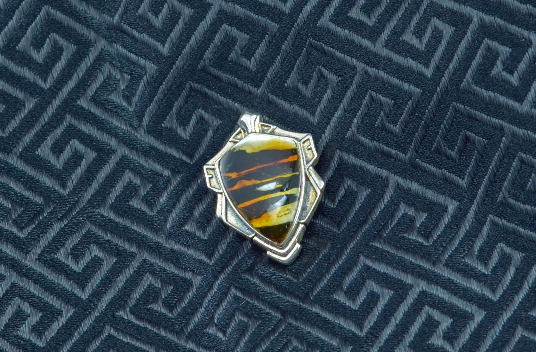 Natural Amber Protection Pendant in Sterling Silver - Image 7