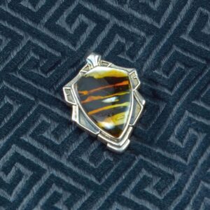 Natural Amber Protection Pendant in Sterling Silver