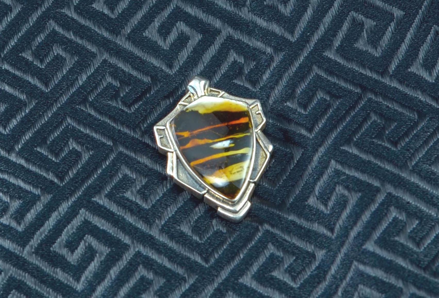 Natural Amber Protection Pendant in Sterling Silver - Image 2