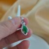 Grade A Burmese Jadeite Pendant Necklace | Sterling Silver 925 | Teardrop Storm Pattern Jewelry - Image 5