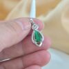 Grade A Burmese Jadeite Pendant Necklace | Sterling Silver 925 | Teardrop Storm Pattern Jewelry