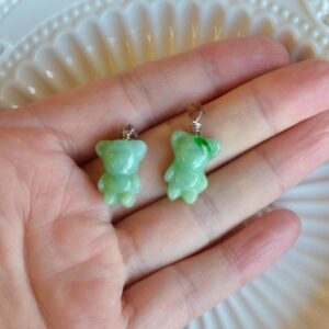 Cute Jade Animal Charms for Kids  Little Pig & Teddy Bear Carvings JPT00113