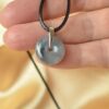 Black Jade Donuts Natural Jadeite Ring Pendant JPT00116 - Image 7