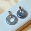 Black Jade Donuts Natural Jadeite Ring Pendant JPT00116 - Image 2