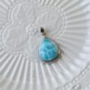 Natural Larimar Teardrop Pendant S925 Sterling Silver Sky Blue Gemstone Necklace - Image 3
