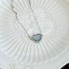 Jade Bracelet Silver 925 Black Heart Charm (Natural Green Stone, 18cm) BRACELET0010