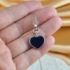 Black Jade Heart Pendant Necklace in 925 Sterling Silver JPT00117 - Image 3