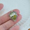 Natural Scenic Amber Shield Pendant Untreated Landscape Amber in 925 Sterling Silver Setting