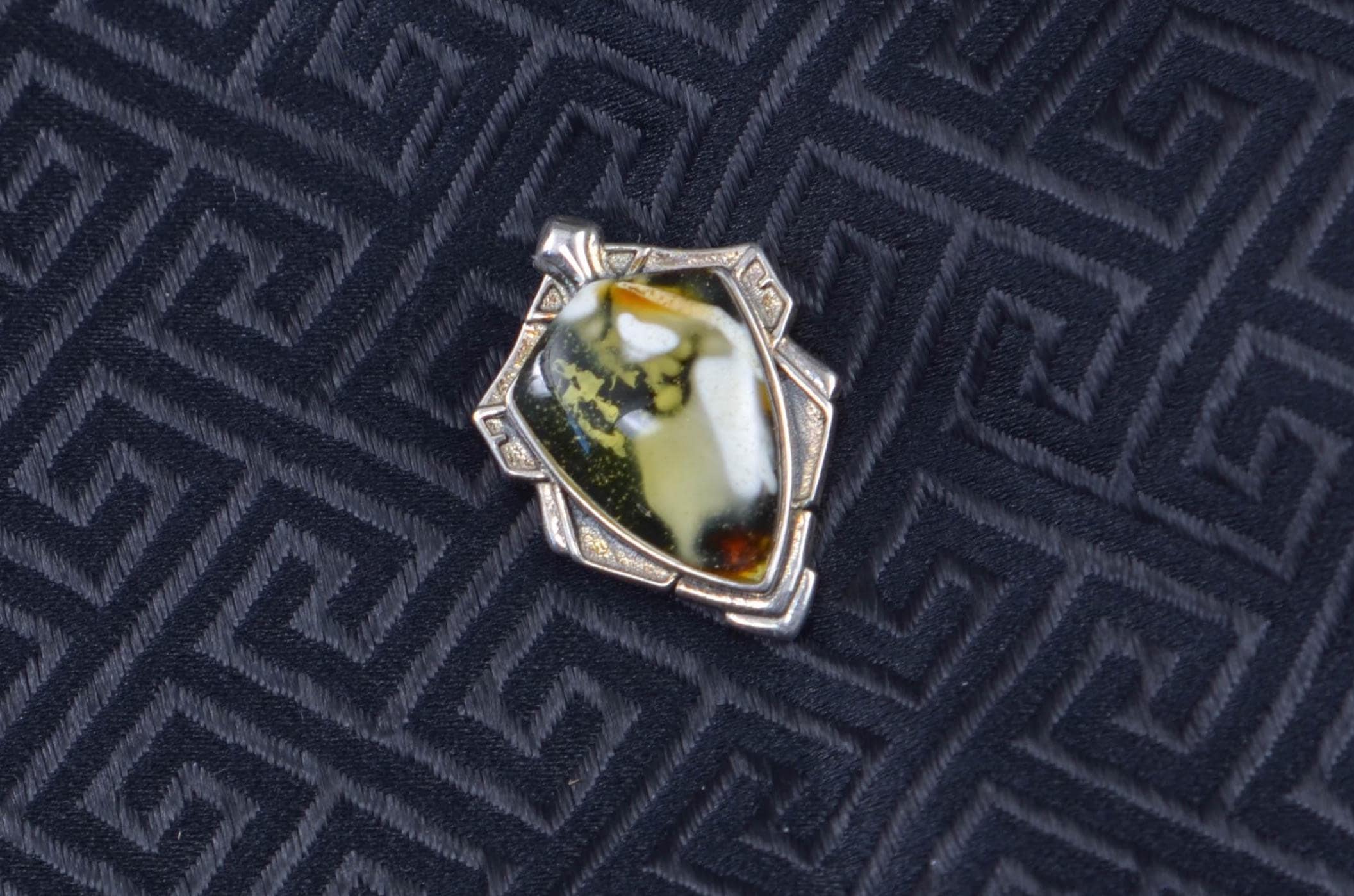 Handmade Picture Amber Pendant with 925 Silver Setting - Image 2