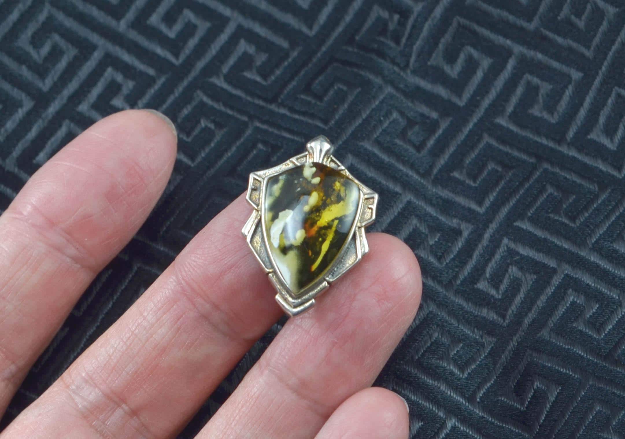 Untreated Scenic Amber Artisan Jewelry Pendant - Image 6