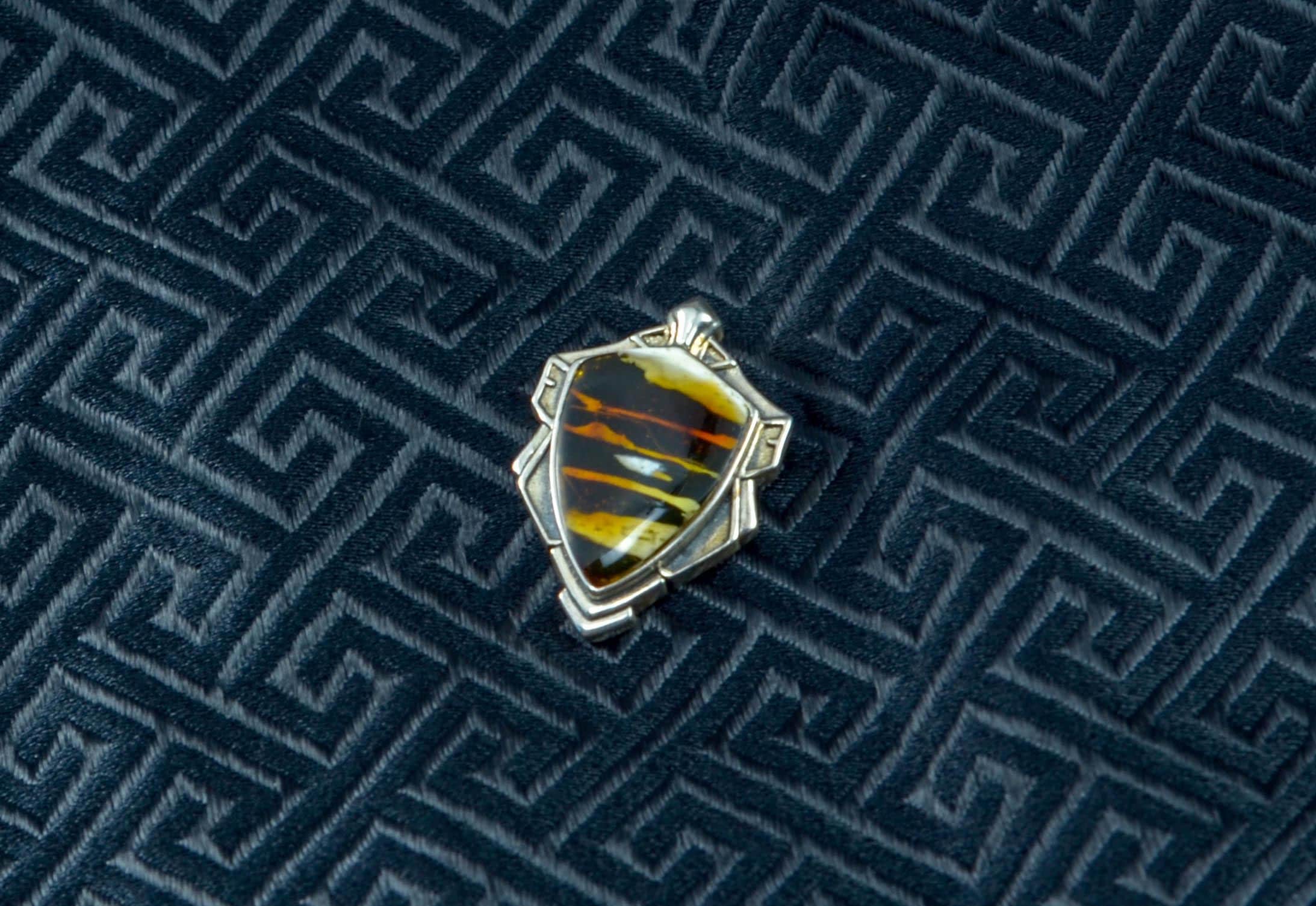 Natural Amber Protection Pendant in Sterling Silver - Image 3