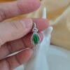 Grade A Burmese Jadeite Pendant Necklace | Sterling Silver 925 | Teardrop Storm Pattern Jewelry - Image 2