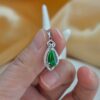 Grade A Burmese Jadeite Pendant Necklace | Sterling Silver 925 | Teardrop Storm Pattern Jewelry - Image 4
