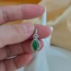 Grade A Burmese Jadeite Pendant Necklace | Sterling Silver 925 | Teardrop Storm Pattern Jewelry - Image 3