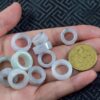Natural Jadeite Donut Beads | Assorted Carved Pendants, Charms for Jewelry Making