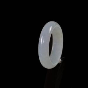 white Myanmar jade ring