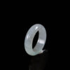 Solid Jade Ring Pure White With Black Band - Image 2