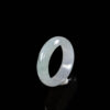 Solid jade ring pure white with black band