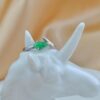 Natural Green Jadeite Jade Ring, Pear Shape Jade Ring, 925 Sterling Silver Ring, Minimalist Jade Jewelry, Natural Untreated Jade