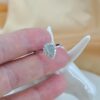 Icy Green Jade Pear Shape Ring Sterling Silver Halo Adjustable Band - Image 4