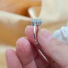 Icy Green Jade Pear Shape Ring Sterling Silver Halo Adjustable Band - Image 6