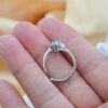 Icy Green Jade Pear Shape Ring Sterling Silver Halo Adjustable Band - Image 5