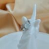 White Jade Ring Sterling Silver 925 Adjustable Open Band Icy Translucent Oval Gemstone - Image 5