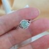 Vintage Style Icy Jade Ring Sterling Silver 925 Open Band Jewelry