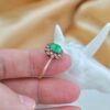 Natural Green Jade Ring Rose Gold Plated Sterling Silver Halo Style Vintage Inspired Jewelry - Image 8