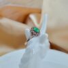 Natural Green Jade Ring Rose Gold Plated Sterling Silver Halo Style Vintage Inspired Jewelry - Image 7