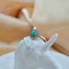 Natural Green Jade Ring Rose Gold Plated Sterling Silver Halo Style Vintage Inspired Jewelry - Image 3
