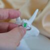 Natural Green Jade Ring Sterling Silver 925 Adjustable Ring Open Back Jade Jewelry Delicate Zircon Halo Ring for Women - Image 5