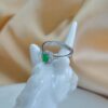 Natural Green Jade Ring Sterling Silver 925 Adjustable Ring Open Back Jade Jewelry Delicate Zircon Halo Ring for Women - Image 4
