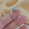 Natural White Jade Ring Sterling Silver 925 Zircon Halo Jewelry - Image 8
