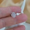 Natural White Jade Ring Sterling Silver 925, Zircon Halo Accents, Open Back Design - Image 7