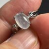 Natural White Jade Ring Sterling Silver 925, Zircon Halo Accents, Open Back Design - Image 9