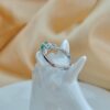 Natural Green Jade Adjustable Ring S925 Sterling Silver Open Band Ring Minimalist Jade Jewelry Gift for Her Handmade Gemstone Ring - Image 4