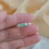 Natural Green Jade Adjustable Ring S925 Sterling Silver Open Band Ring Minimalist Jade Jewelry Gift for Her Handmade Gemstone Ring - Image 6
