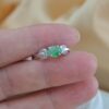 Natural Green Jade Adjustable Ring S925 Sterling Silver Open Band Ring Minimalist Jade Jewelry Gift for Her Handmade Gemstone Ring - Image 7