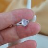 Natural Jade Ring, S925 Sterling Silver, Adjustable Open Band, Minimalist Gemstone Jewelry
