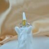 Natural Yellow Jadeite Jade Adjustable Ring, 925 Sterling Silver Halo Ring, Oval Yellow Jade Ring Zircon Accent Ring - Image 5
