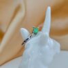 Natural Green Jadeite Jade Ring, Pear Shape Jade Ring, 925 Sterling Silver Ring, Minimalist Jade Jewelry, Natural Untreated Jade - Image 2
