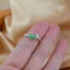 Natural Green Jadeite Jade Ring, Pear Shape Jade Ring, 925 Sterling Silver Ring, Minimalist Jade Jewelry, Natural Untreated Jade - Image 6