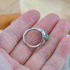 Natural Green Jadeite Marquise Ring, 925 Sterling Silver, Zircon Accents, Vintage Style Jewelry - Image 5