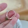 Rose Gold Plated 925 Sterling Silver, Adjustable Jade Ring with Zircon Accents, Elegant Floral Design - Image 7