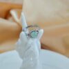 Vintage Style Icy Jade Ring Sterling Silver 925 Open Band Jewelry - Image 5